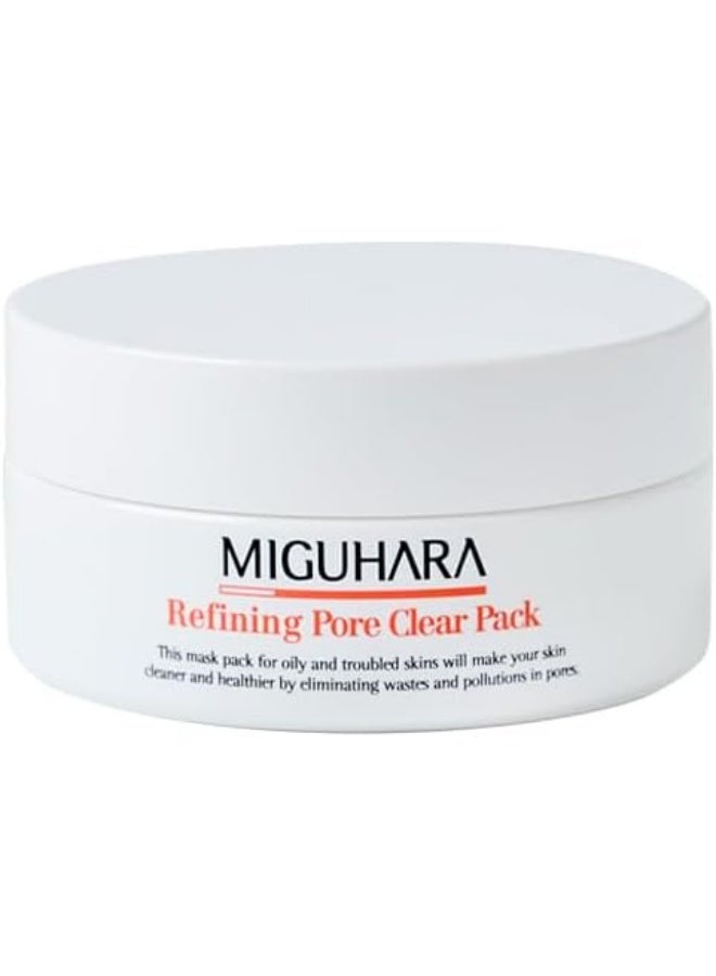 MIGUHARA Refining Pore Clear Pack | Clay Face Mask | Pore Cleanser | Wash Off Mask Type | Hydrating Facial Mask for All Skin Types | Korean Beauty Skincare Product (150g/5.29 Oz.)