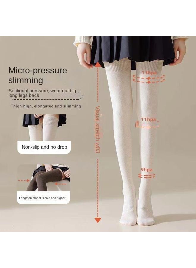 Bluejw Stockings Women's Spring And Autumn Knee Socks Autumn And Winter Long Legs Cotton Socks Non-slip Boots Socks Women's Pressure Slimming Thigh Socks  - Image 3