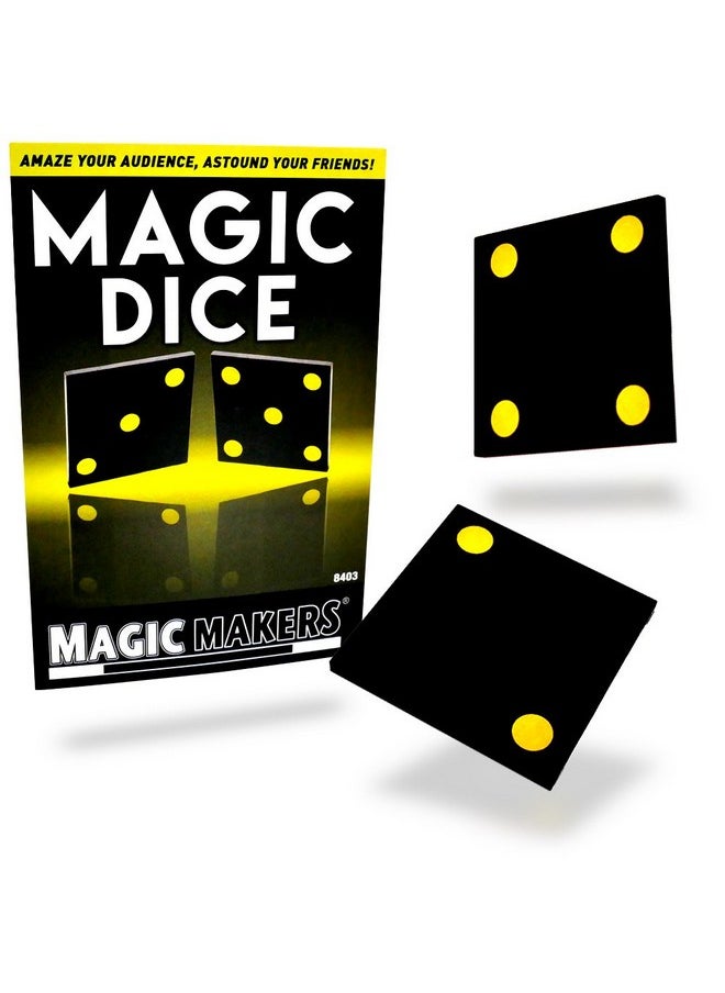 MAGIC MAKERS Magic Dice Trick Brilliant Black Dice With Highly Visual Yellow Pips That Mysteriously Change  - Image 1