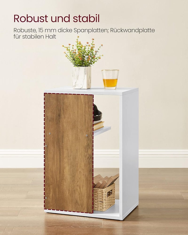 Yookeer Wooden Side Table - Night Stand & End Table Organiser - Space Saver Storage Organizer - Bedside Furniture for Bedroom,Living Room,Hallway, 60x21x40 cm - Image 2