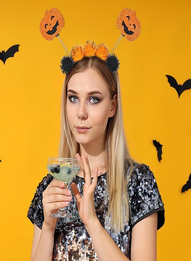 Jacnkb Glitter Pumpkin Ball Hairband Fuzzy Hair Hoop Halloween Headband - Adult Woman's Halloween Dress Up Party Supplies - Image 5