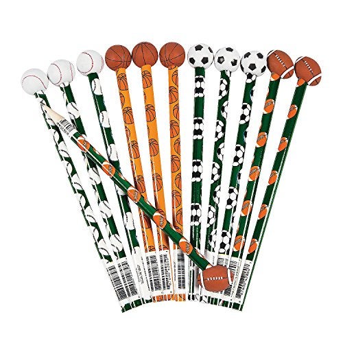 Fun Express Sports Pencils with Ball Eraser - Image 2