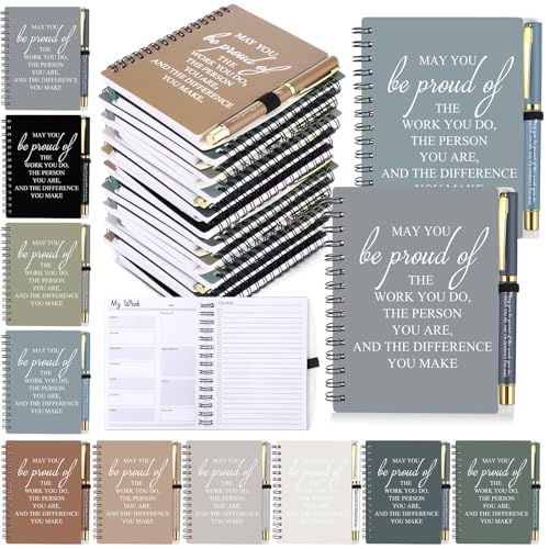 Tellingyou 20 Pcs/ 10 Set Employee Appreciation Gifts 2026-2027 Weekly Planners Journals A6 to Do List Bulk Notepads and Pens Thank You Gifts for Coworkers Teacher Staff (Neutral Color) - Image 1