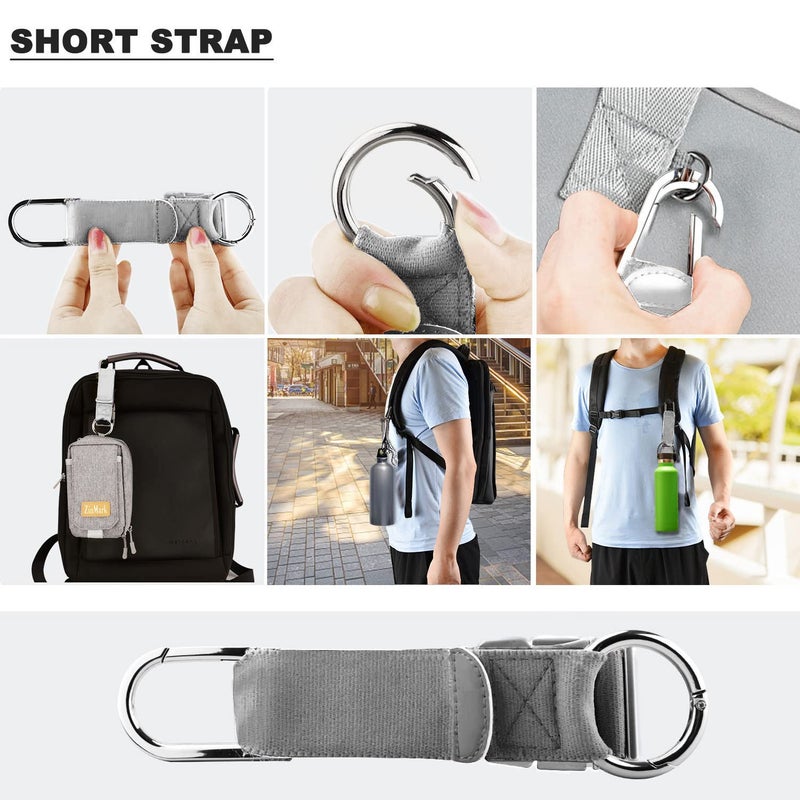 ZINZ Elastic Jacket Gripper Travel Strap with D-Ring Hooks and Buckle, Suitcase Straps Belts Travel Accessories, Makes Your Hands Free,Gray - Image 3