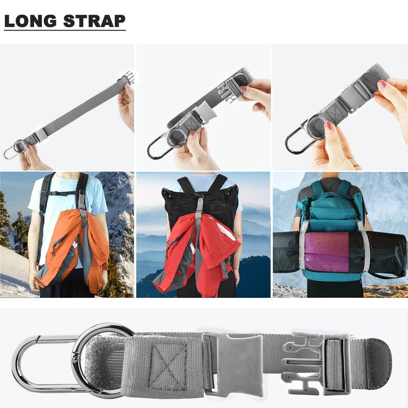 ZINZ Elastic Jacket Gripper Travel Strap with D-Ring Hooks and Buckle, Suitcase Straps Belts Travel Accessories, Makes Your Hands Free,Gray - Image 5