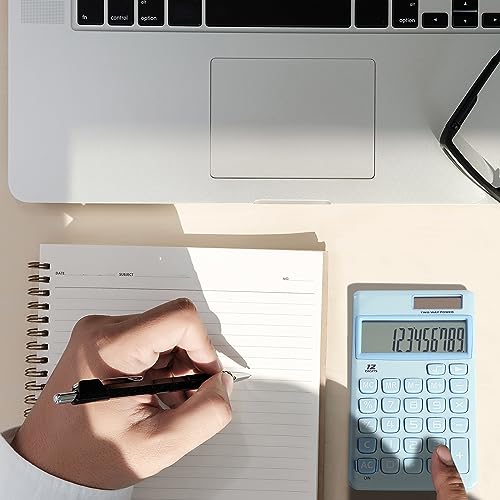 Mr. Pen- Standard Function Calculator, 12 Digits, Small Light Blue Solar Pocket Calculator, Simple Basic Office Handheld - Image 3