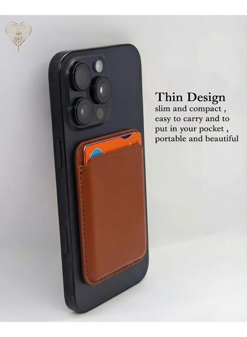 كيامور محفظة ماج سيف متوافقة مع آيفون 16 وآيفون 15 برو ماكس  حامل بطاقات ائتمان مغناطيسي آمن  جلد نباتي  محفظة بطاقات مغناطيسية متوافقة مع أجهزة آبل آيفون 16، 15، 14، 13، 12  تأتي مع علبة هدية - Image 5