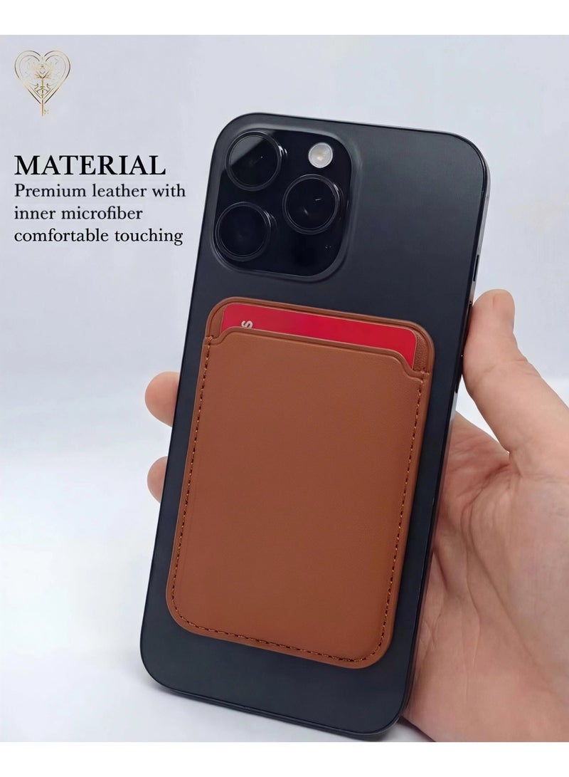 كيامور محفظة ماج سيف متوافقة مع آيفون 16 وآيفون 15 برو ماكس  حامل بطاقات ائتمان مغناطيسي آمن  جلد نباتي  محفظة بطاقات مغناطيسية متوافقة مع أجهزة آبل آيفون 16، 15، 14، 13، 12  تأتي مع علبة هدية - Image 4