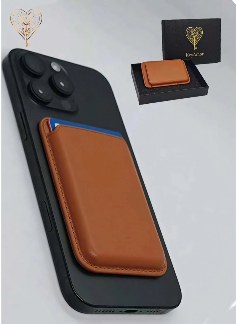 كيامور محفظة ماج سيف متوافقة مع آيفون 16 وآيفون 15 برو ماكس  حامل بطاقات ائتمان مغناطيسي آمن  جلد نباتي  محفظة بطاقات مغناطيسية متوافقة مع أجهزة آبل آيفون 16، 15، 14، 13، 12  تأتي مع علبة هدية - Image 1