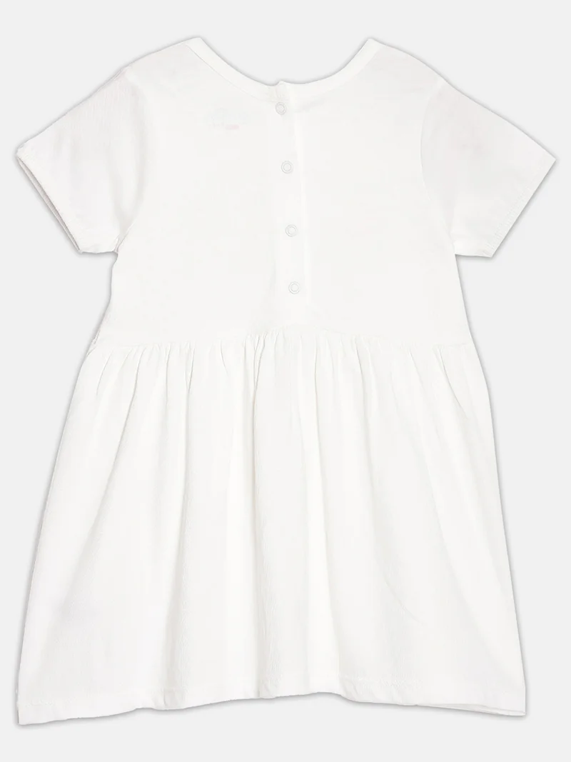 Broon Broon Infant Girls Off White Floral Organic Cotton Dress