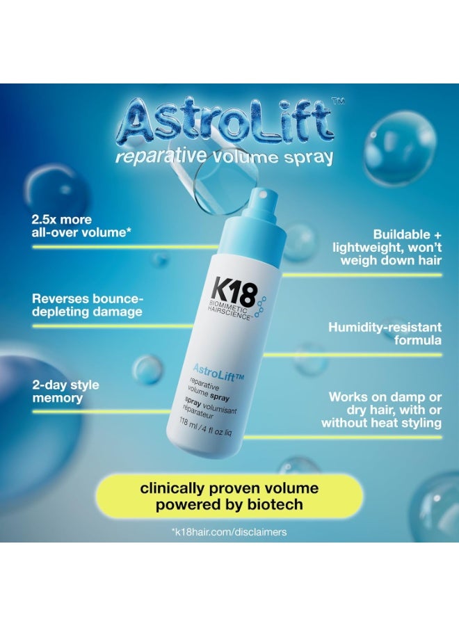 K18 AstroLift reparative volume spray, 2-day hair thickening + hold for thin, fine, fragile hair, non-sticky, non-crunchy, humidity-resistant volumising spray, 1.6 fl oz - Image 3