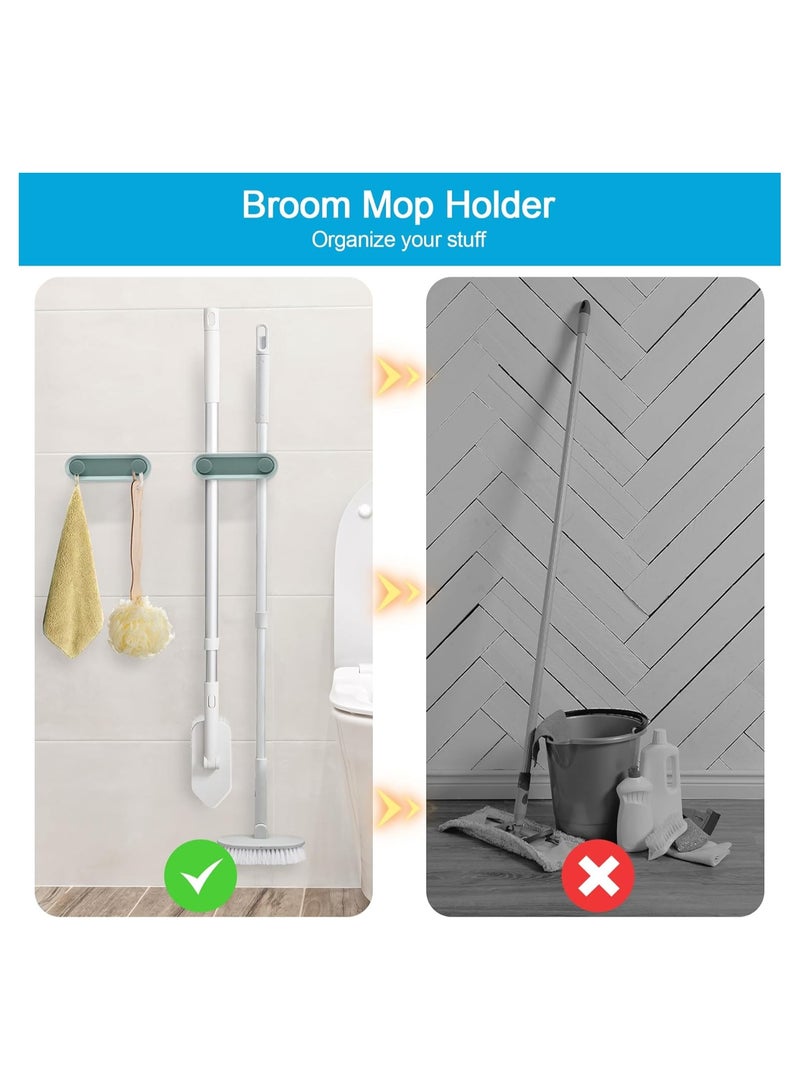 CMGTYYD Broom Mop Holder,2 Pcs Wall Mounted Broom Holder, Self Adhesive Kitchen Cupboard Organiser & Home Organisation, Utility Makeup Brush Holder Bathroom, Kitchen, Garden, Garage - Image 3