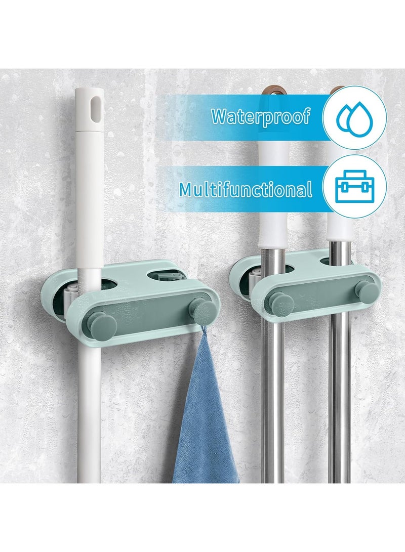 CMGTYYD Broom Mop Holder,2 Pcs Wall Mounted Broom Holder, Self Adhesive Kitchen Cupboard Organiser & Home Organisation, Utility Makeup Brush Holder Bathroom, Kitchen, Garden, Garage - Image 4