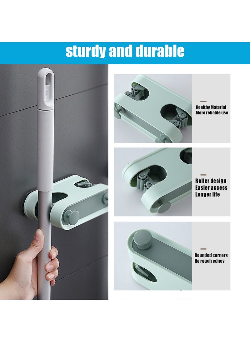 CMGTYYD Broom Mop Holder,2 Pcs Wall Mounted Broom Holder, Self Adhesive Kitchen Cupboard Organiser & Home Organisation, Utility Makeup Brush Holder Bathroom, Kitchen, Garden, Garage - Image 5