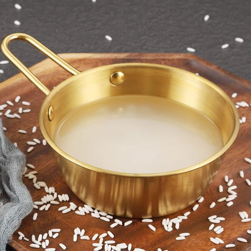 Veemoon 3pcs Korean Bowl with Handles Korean Rice Wine Bowls Stainless Steel Soup Bowl Makgeolli Bowls Camp Food Cup Salad Bowl Noodle Bowl for Home Tavern Hotel Party Banquet - Image 4
