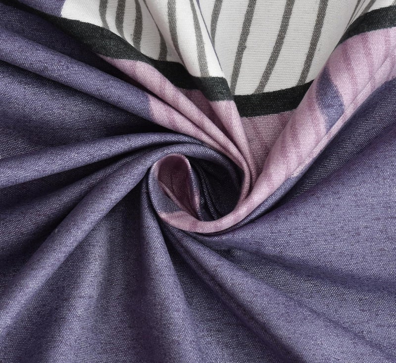 BLUEDOT 100 Soft Glace Cotton Elastic Fitted Single Bed Bedsheet with 1 Large Pillow Cover Single Bed 42 x72x6 inches Purple - Image 3