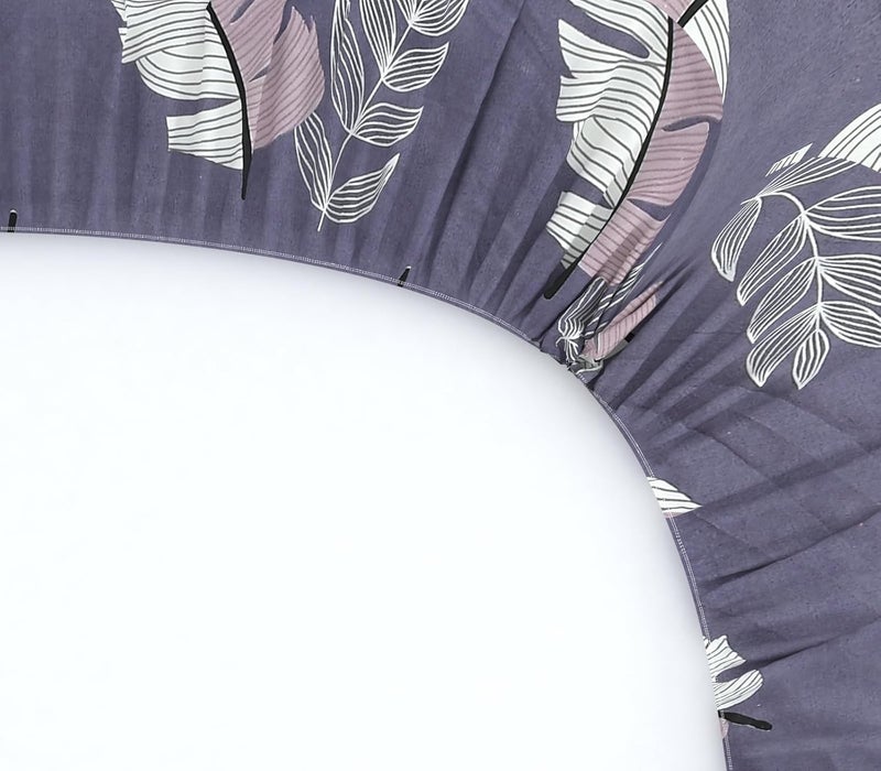 BLUEDOT 100 Soft Glace Cotton Elastic Fitted Single Bed Bedsheet with 1 Large Pillow Cover Single Bed 42 x72x6 inches Purple - Image 4