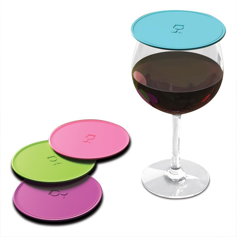 Coverware Drink Tops Tap  Seal Outdoor Drinking Glass Cover  Gently Suctions to Glasses to Keep Particles Out  Reduce Splashing  For Wine Glasses Coffee  Tea Mugs Beverage Glasses  4 Pack