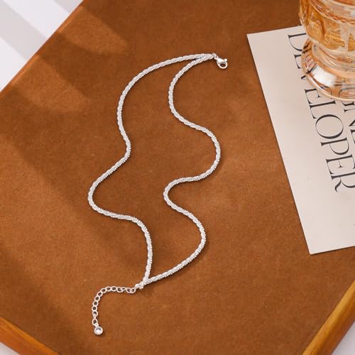 Tasiso Gold/Silver Ankle Bracelets for Women,14K Gold Anklets for Women Waterproof Sparkly Chain Rhinestone Anklets Set Stackable Layered Anklet Bracelets for Women Beach Gold Jewelry Gift - Image 5