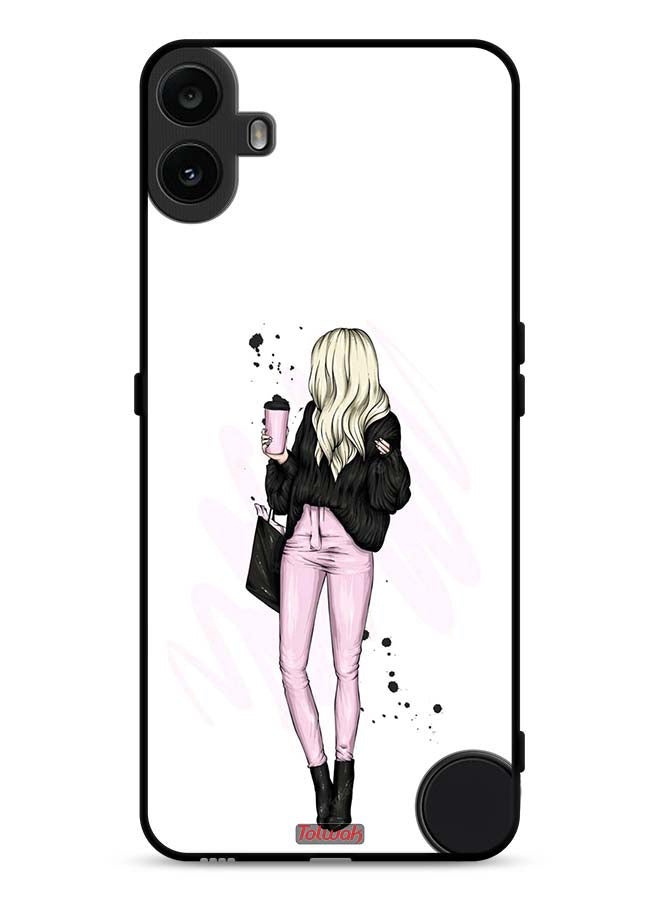 Tolwak Nothing CMF Phone 1 Protective Case Cover Girl Holding Coffee Cup Art - Image 1