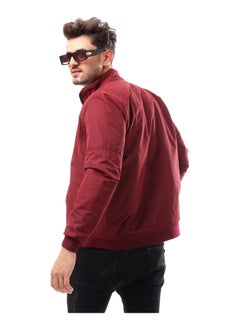 Andora Fly Zipper Patterned Jacket_Red  - Image 4