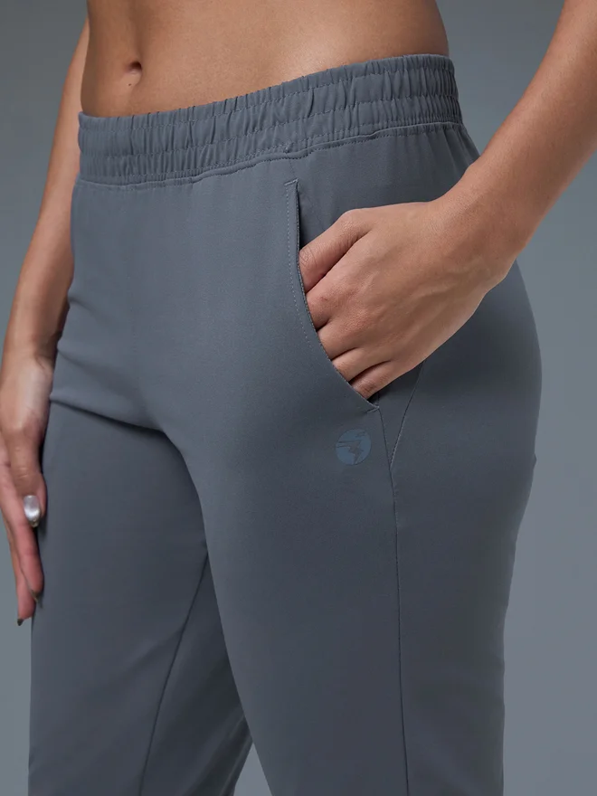 Technosport blue Solid Straight Fit Trackpants for Women | Best Price UAE