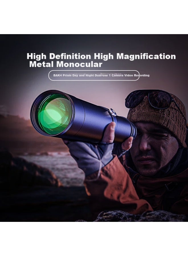 Leaysoo Metal 10x50 Monocular Wide-field High-magnification Telescope, Outdoor Hiking Handheld Birdwatching Scope - Image 4