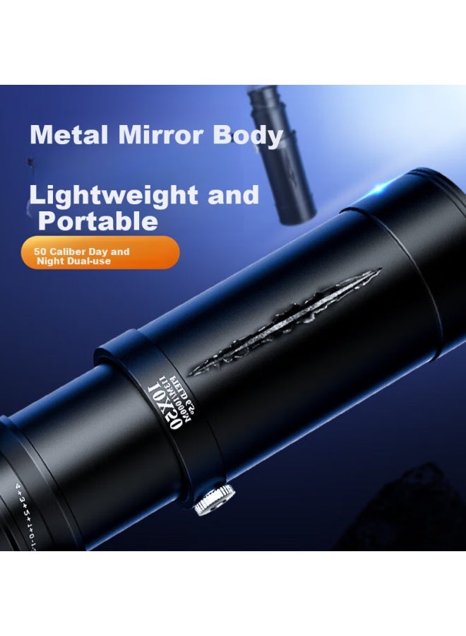 Leaysoo Metal 10x50 Monocular Wide-field High-magnification Telescope, Outdoor Hiking Handheld Birdwatching Scope - Image 3