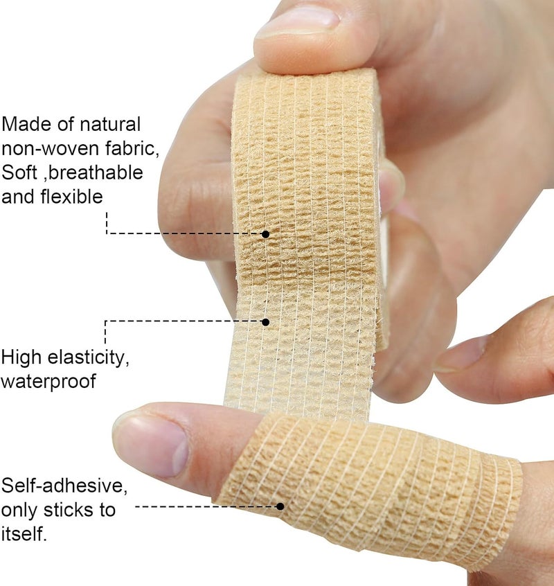 GooGou Self Adhesive Wrap Bandage Cohesive Bandage Breathable Self Adherent Wrap for Sprain Swelling and Soreness on Wrist and Ankle 10PCS 1 in X 147 ft Blue - Image 2