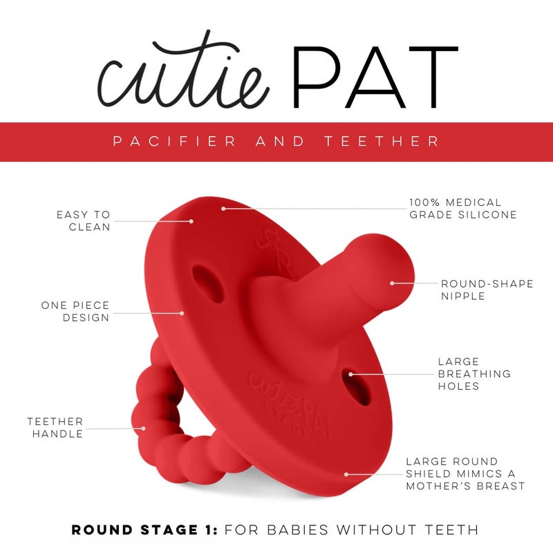 Ryan & Rose Cutie Pat Pacifier Teether (Stage 1  Red) - Image 2