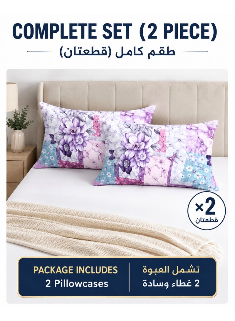 سليب نايت طقم 2 قطعة غطاء وسادة نمط زهور حجم 50*75 سم - Image 3