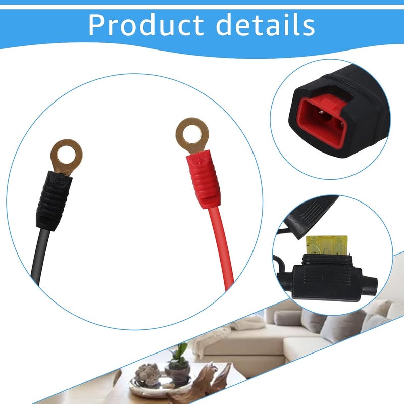 2 Pack M6 (1/4in) Wires Harness Compatible with NOCO GC002 X-Connect Genius Smart Battery Chargers Extension Cable Accessory - Image 5