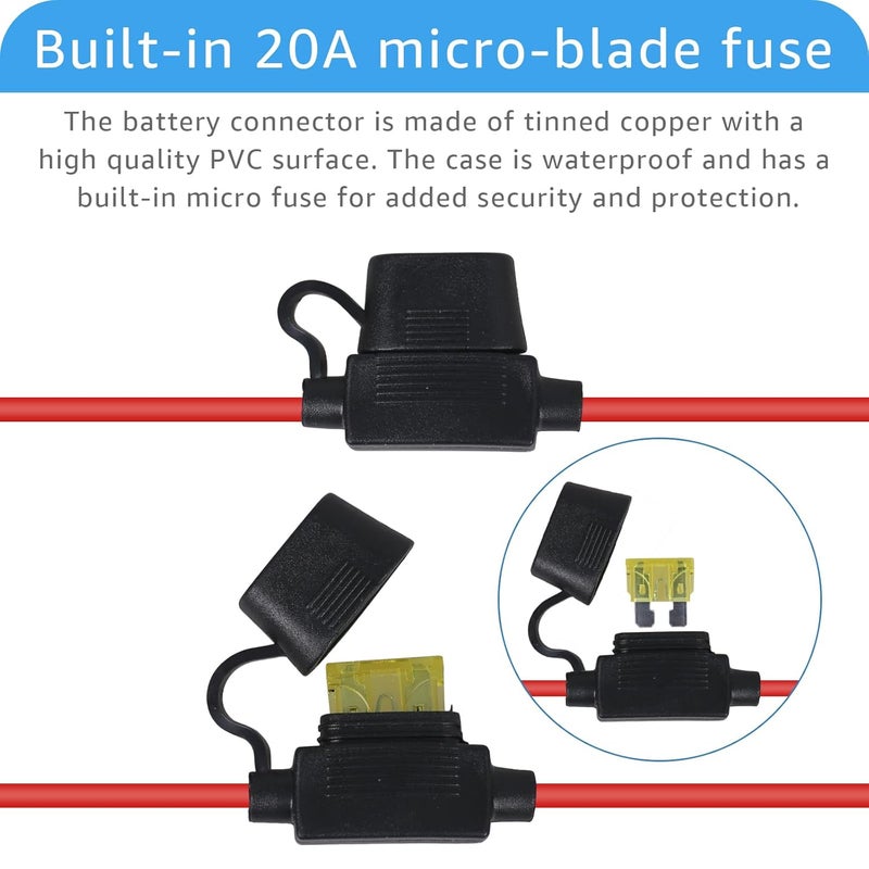 2 Pack M6 (1/4in) Wires Harness Compatible with NOCO GC002 X-Connect Genius Smart Battery Chargers Extension Cable Accessory - Image 3