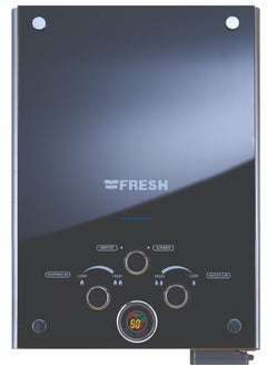Fresh Fresh gas water heater, capacity 6 liters, black crystal, equipped with an adapter 