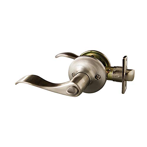 Design House 727958 Stratford 6-Way Universal Privacy Bed and Bath Door Lever Satin Nickel - Image 1