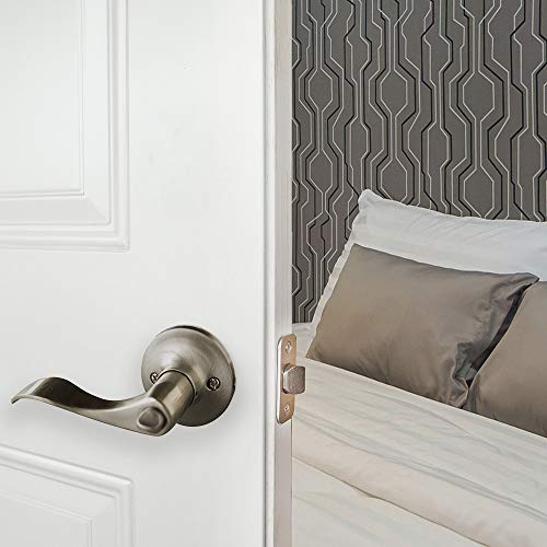 Design House 727958 Stratford 6-Way Universal Privacy Bed and Bath Door Lever Satin Nickel - Image 4
