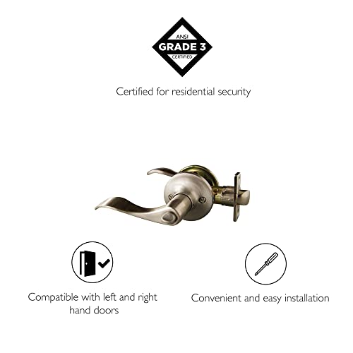 Design House 727958 Stratford 6-Way Universal Privacy Bed and Bath Door Lever Satin Nickel - Image 3