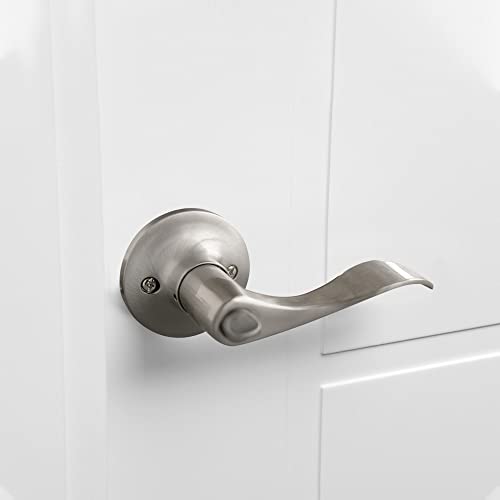 Design House 727958 Stratford 6-Way Universal Privacy Bed and Bath Door Lever Satin Nickel - Image 5