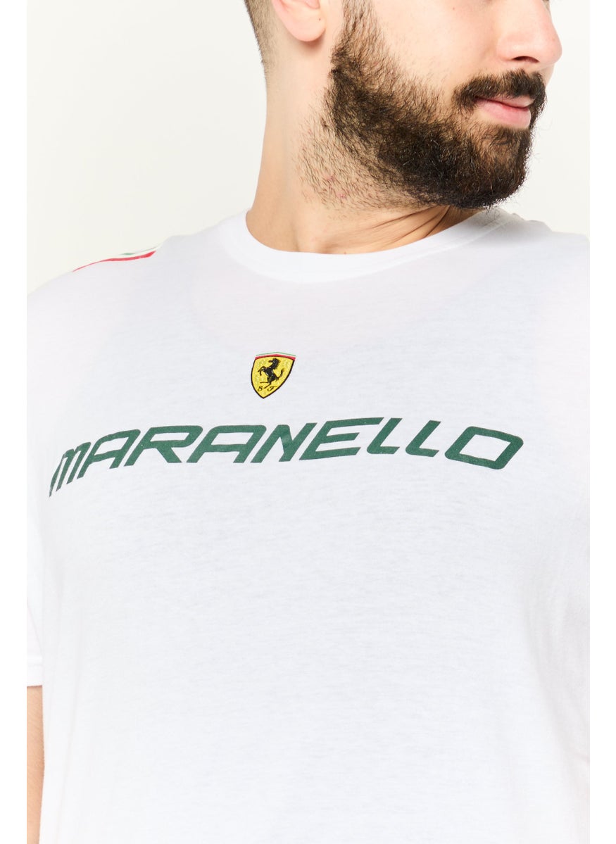 Scuderia Ferrari - Men Crew Neck Short Sleeves Brand Logo T-Shirt, White - Image 1