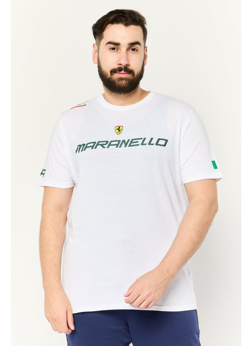 Scuderia Ferrari - Men Crew Neck Short Sleeves Brand Logo T-Shirt, White - Image 1