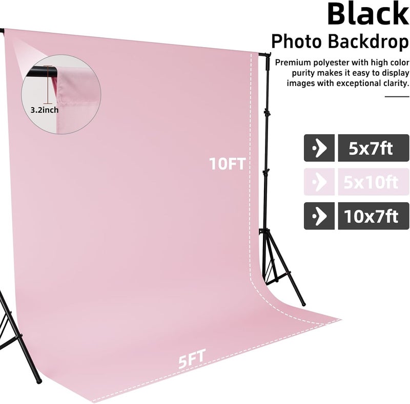 CIPAZEE Pink Backdrop,5x10FT Pink Photo Backdrop for Photography Background Backdrops Curtain for Portraits Studio Photoshoot Halloween Party Screen Video Recording - Image 4