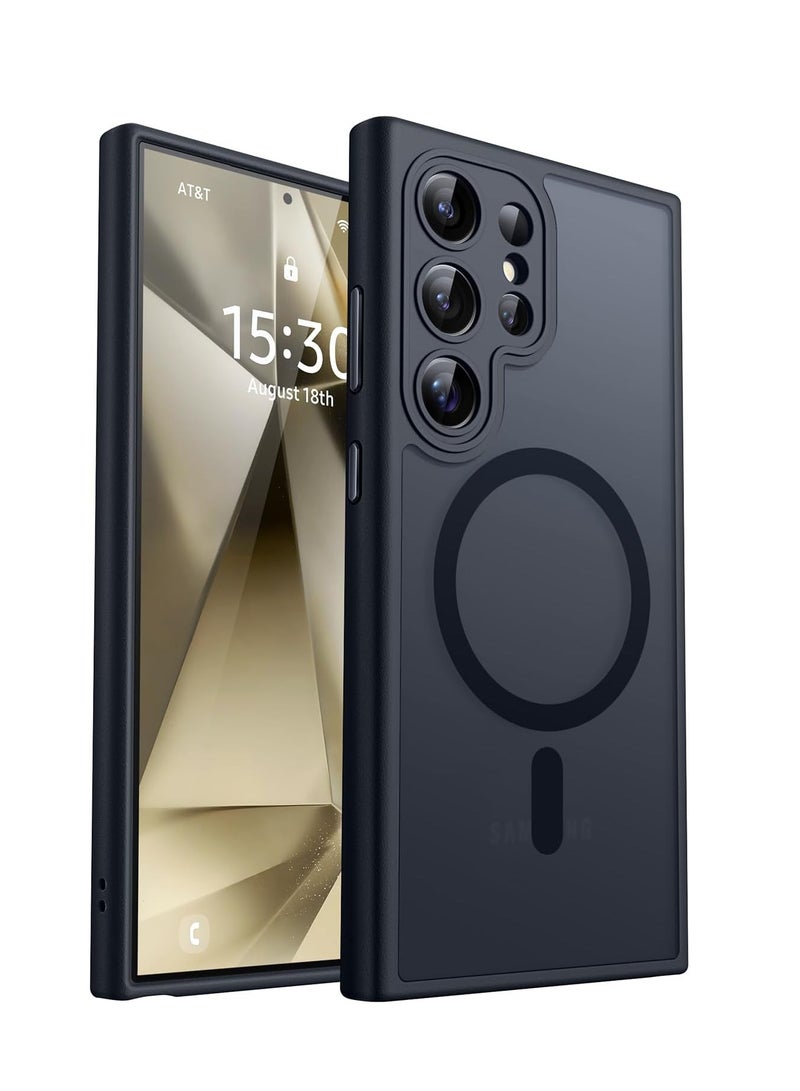 ثسؤشسث غطاء مغناطيسي لجهاز سامسونج جالاكسي S24 ألترا (6.8 بوصة) [حماية كاملة للكاميرا] غطاء حماية شفاف غير لامع ونحيف مقاوم للصدمات، أسود - Image 1