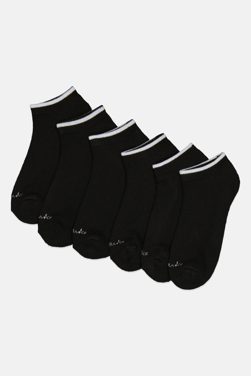 clarks Women 6 Pairs Brand Logo Chaussettes Socks, Black - Image 1