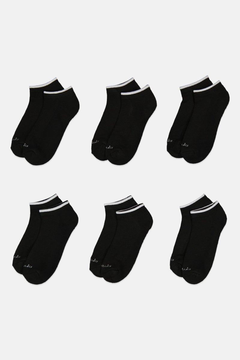 clarks Women 6 Pairs Brand Logo Chaussettes Socks, Black - Image 3