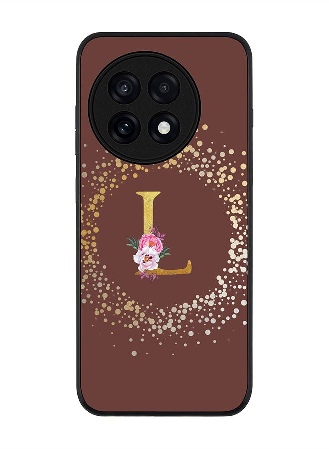 Stylizedd For OnePlus 13R / Ace 5 Pro Case,Slim fit Camera Protection, Shockproof Thin Phone cover  - Custom Monogram Floral - L  (Brown ) - Image 1