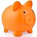 PJDRLLC Piggy Bank Unbreakable Plastic Money Bank Coin Bank for Girls and Boys Medium Size Piggy Banks Practical Gifts for Birthday Easter Christmas Orange - Image 3