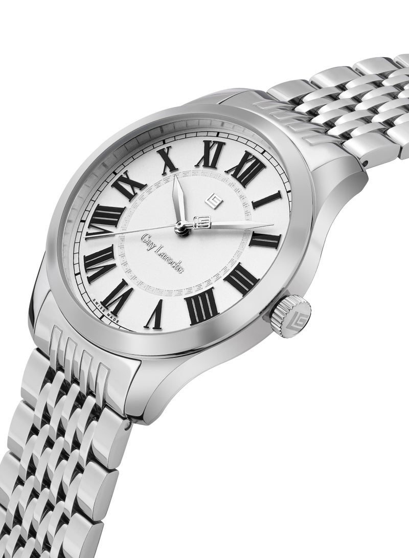 Guy Laroche Louise Watch for Men with Silver Stainless Steel Bracelet 40 mm 5 Atm  - Image 2