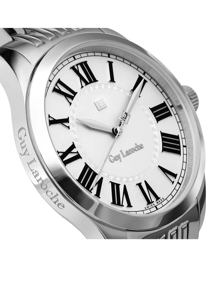 Guy Laroche Louise Watch for Men with Silver Stainless Steel Bracelet 40 mm 5 Atm