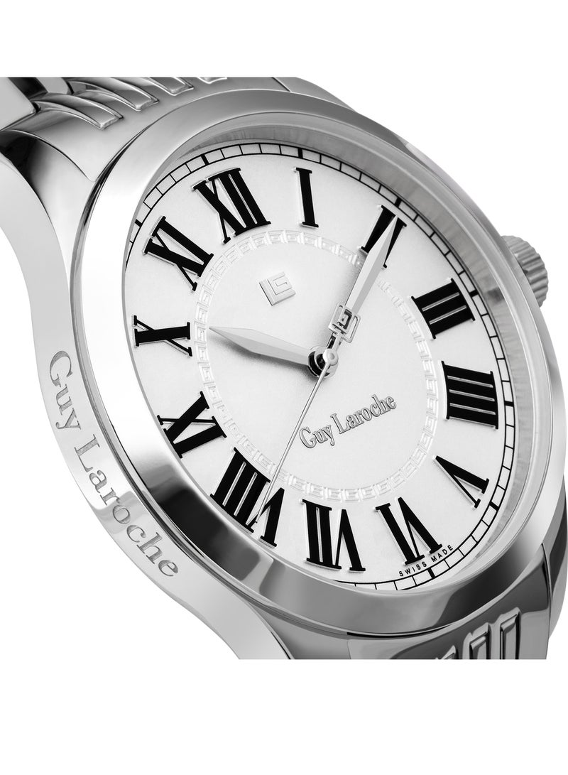 Guy Laroche Louise Watch for Men with Silver Stainless Steel Bracelet 40 mm 5 Atm  - Image 4