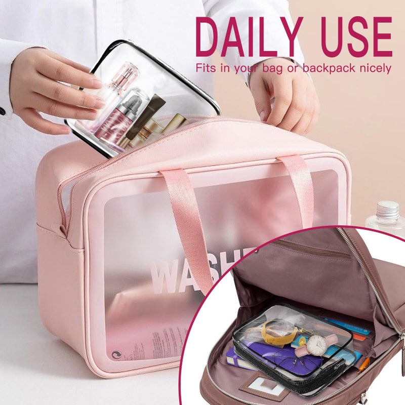 ZHOOGE 6 Pack Toiletry Bag Makeup Bag Cosmetic Bag, TSA Approved Clear Travel Toiletry Bag wih Zippers, Quart Size Travel Makeup Cosmetic Bag for Women Men, Carry on Airport Airline Compliant Bag, 6 Colors - Image 5